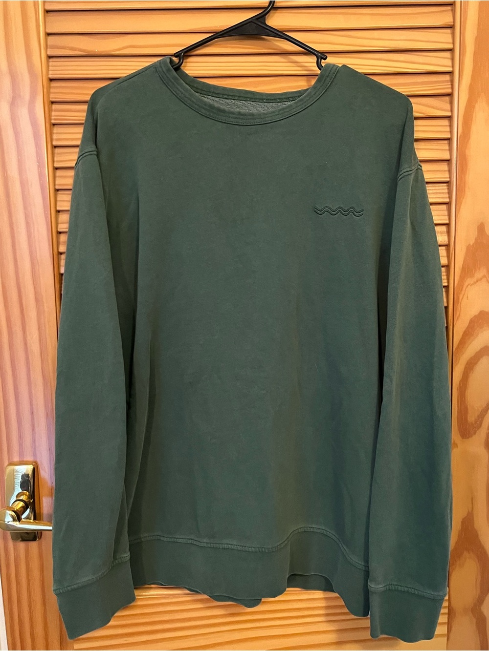 Fair Harbor Saltaire Dark Green Crewneck Sweatshirt Cotton Blend L